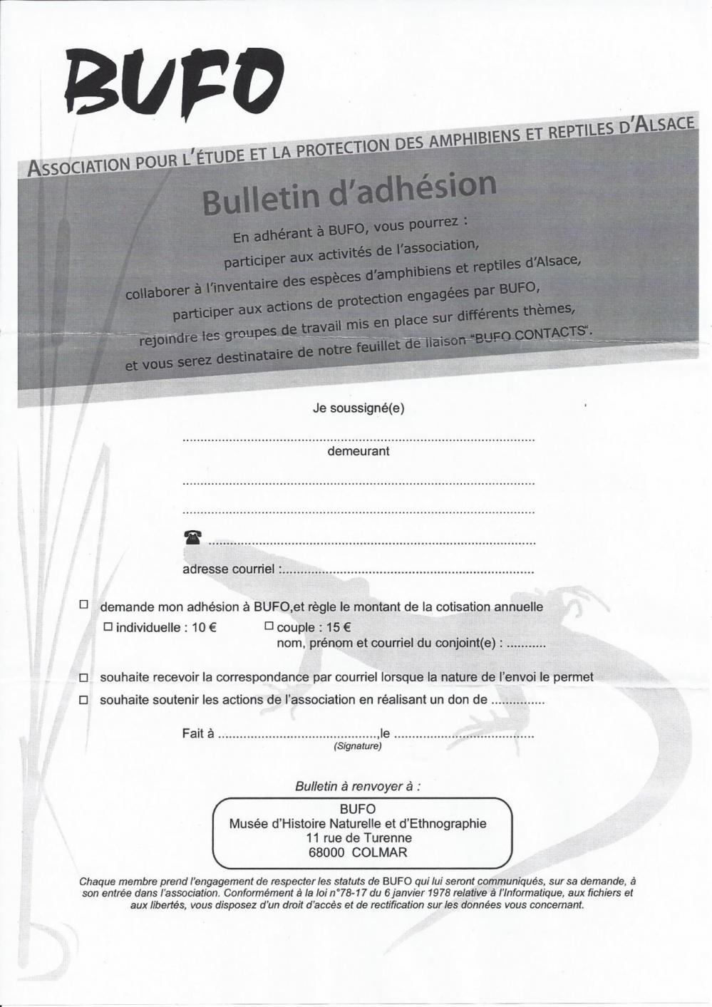 Inscription bufo